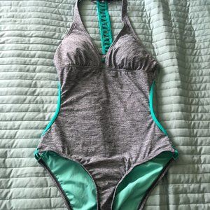 Athleta Zahara grey one piece swimsuit NWOT